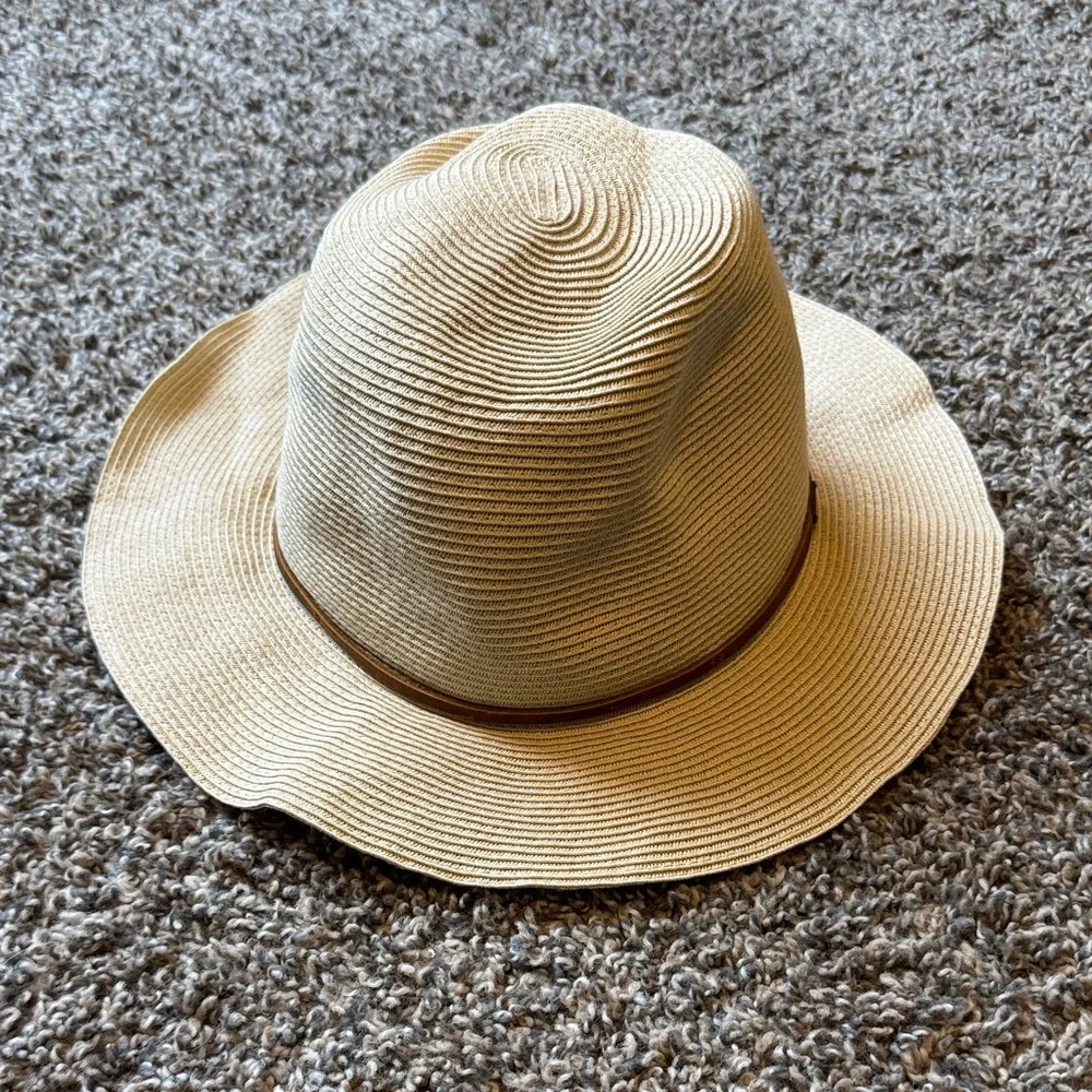 Brixton Beige Straw Hat with Leather Wrap - Picture 3 of 6